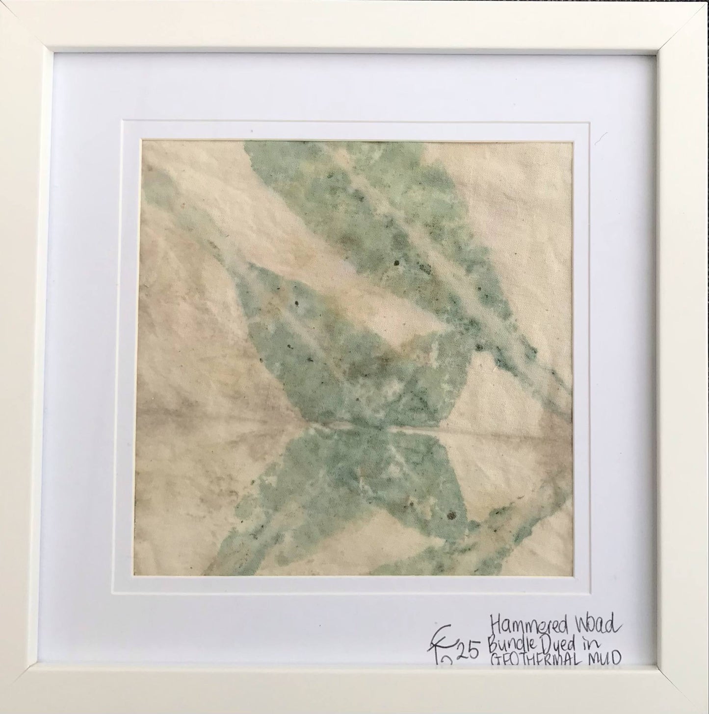 'Hammered Woad and Mud' - (Karen Hansen, 2025) Bundle dye in geothermal mudpool (Framed)